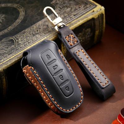 Funda para llaves de cuero Crazy Horse hecha a mano para Ford Lingyu