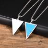 Inverted Triangle Pendant Necklace for Men Boys,Nature Stone Stainless Steel Necklaces,Hiphop Rap Man Jewelry Accessories