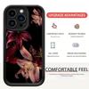 Mystic Lily Grooved Phone Case for iPhone 14/15/16/17 Pro Max - Black Style