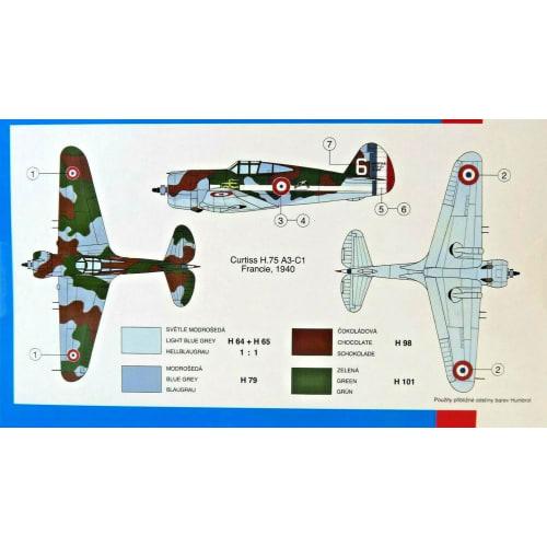 SEMAR 1/72 American Curtiss P-36/H.75 Hawk Fighter Plastic Model Kit (SME72841)
