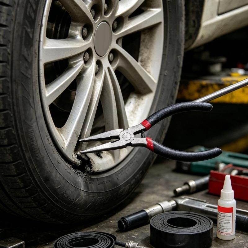 100Pcs Tire Puncture Repair Nails Screw in Tire Repair Plug Car Motorcycle Bike Emergency Roadside Fix