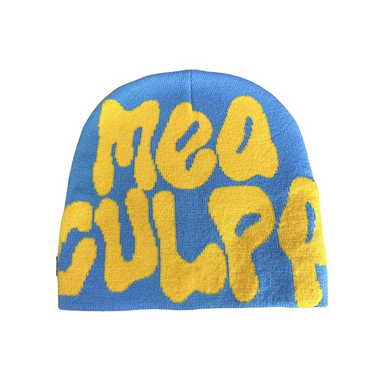 Unisex Hip-Hopová Pletená Čepice s Nápisem: Stylová teplá pletená čepice Streetwear