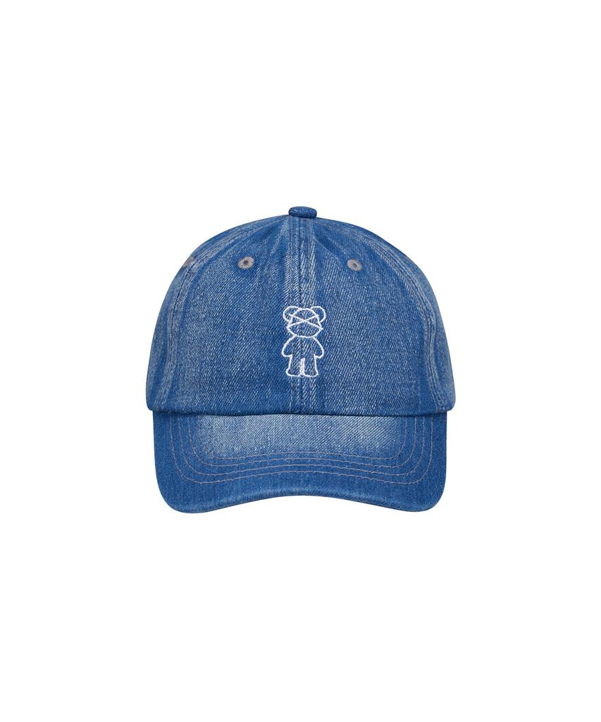 DOUBLE JD Denim Teddy Bear Ball Cap (Dark Blue)