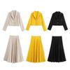 Kaslead New Arrival Women's Fashion Style Fashion Short Suit Outwear Pleated Skirt Suit