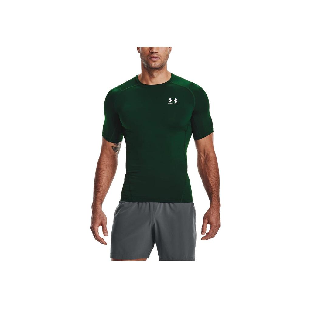 Under Armour Retro Letter Print Crew Neck Moisture Wicking Short Sleeve T-Shirt Men Green 1361518-301