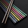 5 Pairs Pure Titanium Chopsticks Set With Gift Case Reusable Non-slip Chopsticks Korean Food Sushi Sticks Chopsticks Home Party