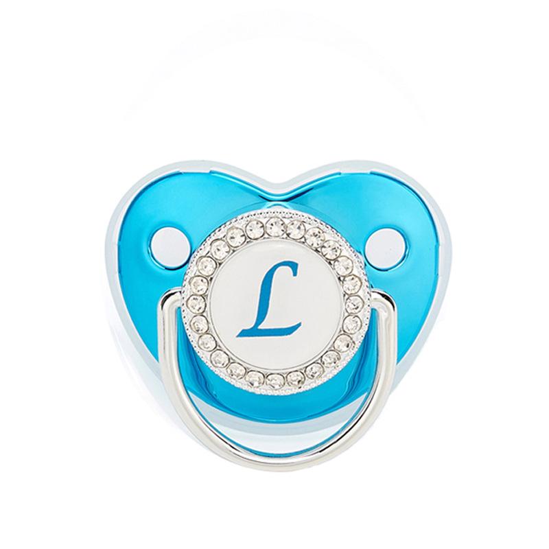 Blue Baby Diamond Pacifier - 26 Letter Teething Soother