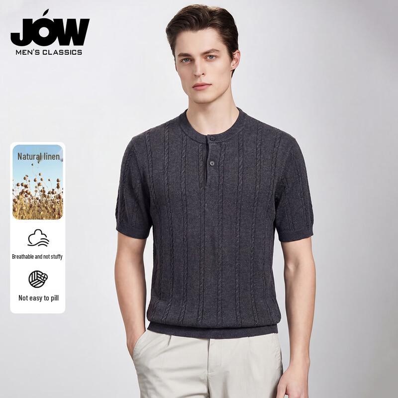 JOW Men s Linen Blend Henley T-Shirt 3XL