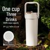 Brand New Minimalist Dual Drink Insulated Sports Car Cup - Stainless Steel & Ceramic