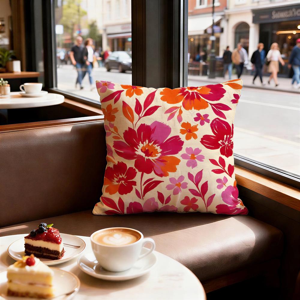 Flowers and plants Cushion Cover Set of  Decorative Short Plush Pillow Covers for Sofa Soft  Cushion Case x cm