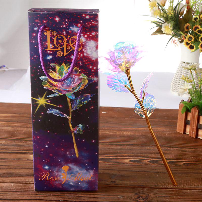 24K Gold Foil Rose Flower LED Luminous Galaxy Mother's Gift Valentine's Day R7E9 24K Gold Foil Rose Flower LED Luminous Galaxy Mother's Gift Valentine's Day R7E9