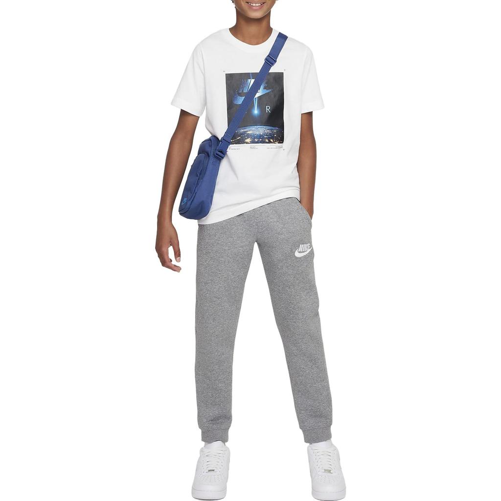 Nike Round Neck Printed Logo Short Sleeve T-Shirt Kids Tops White DX9512-100