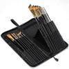 Paint Brush Set, 15 Pcs Nylon Hair Artist Paint Brushes With Paint Brush Holder, Great For Acrylic Oil Watercolor, Face Nail Art, Miniature Detailing