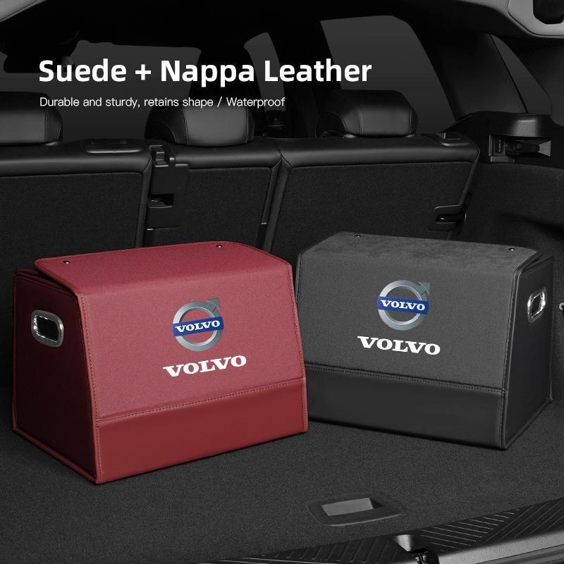 Tire Valve Cap Car Car Trunk Organizer Leather Box Multiuse Tools Large Capacity Storage Bag Folding For Volvo V60 XC60 S60 V50