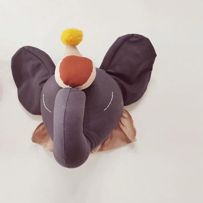 INS Cartoon Animals Head Wall Decoration 3D Children's Room Ornaments Elephant Swan Home Pendant Kids Baby Girl Room Decor Gift
