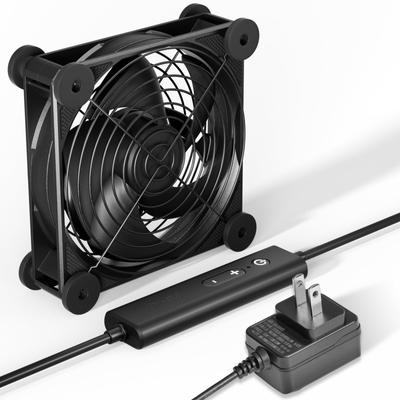 Novonest Quiet Mini Cooling Fan, Small Ventilation Fan, Cooling Cooler, 5-Level Airflow Adjustment, 120mm, DC12V, 1 Fan (U2DC1)