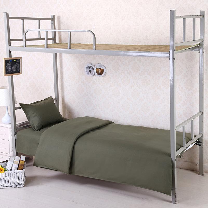 Dormitory Pure Cotton 3-Piece Bedding Set: Single Duvet Cover, Bed Sheet, Pillowcase for Student Bunk Bed