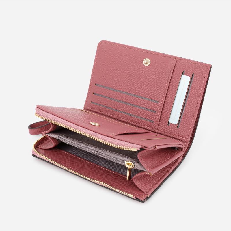 Linyan 2026 Women's High-Grade Cross Grain Short Wallet with Large Capacity