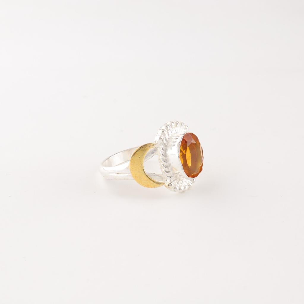 Natural Citrine Gemstone 925 Sterling Silver Jewelry Handmade Ring Wedding Gift RR-61-13