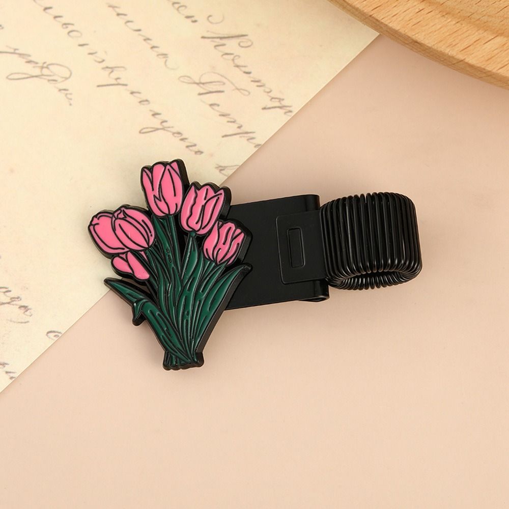Spring Metal Clip Flower Bookmark Elegant Hand Account Stationery Clip New Metal Pen Clip  Notebook