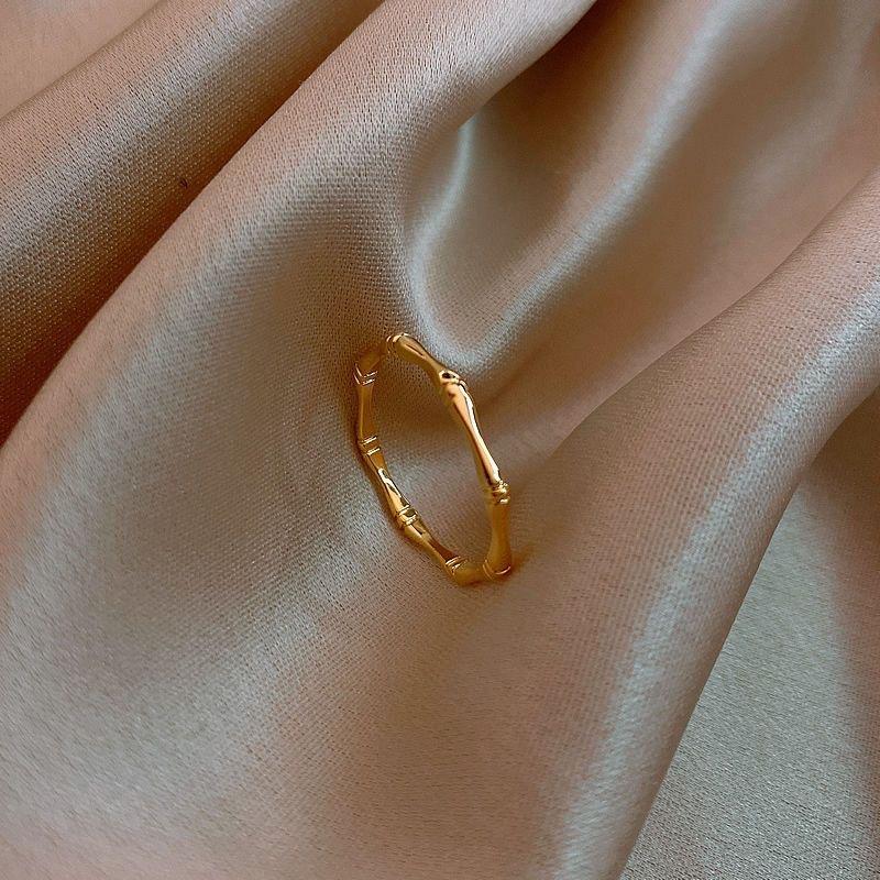 Bamboo ring female Korean version niche design feeling index finger ring ins tide fashion cold wind plain ring