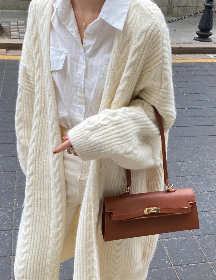 Hanmall Knit Long Open Tunic Size 4XL Women's V-Neck Sweater, Casual, Simple, Length, Front, Design,