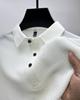 New High-end Fabric Fashion Casual Mesh Ice Silk Short Sleeve Lapel T-shirt Men's Summer Solid Color Comfortable Knit Polo Shirt