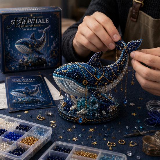 Moon Goddess Craft Mythical Animal DIY Bead Kit for Beginners, 3D Beaded Making with Beading Tutorial Instructions, Unique Designs Glass Beads