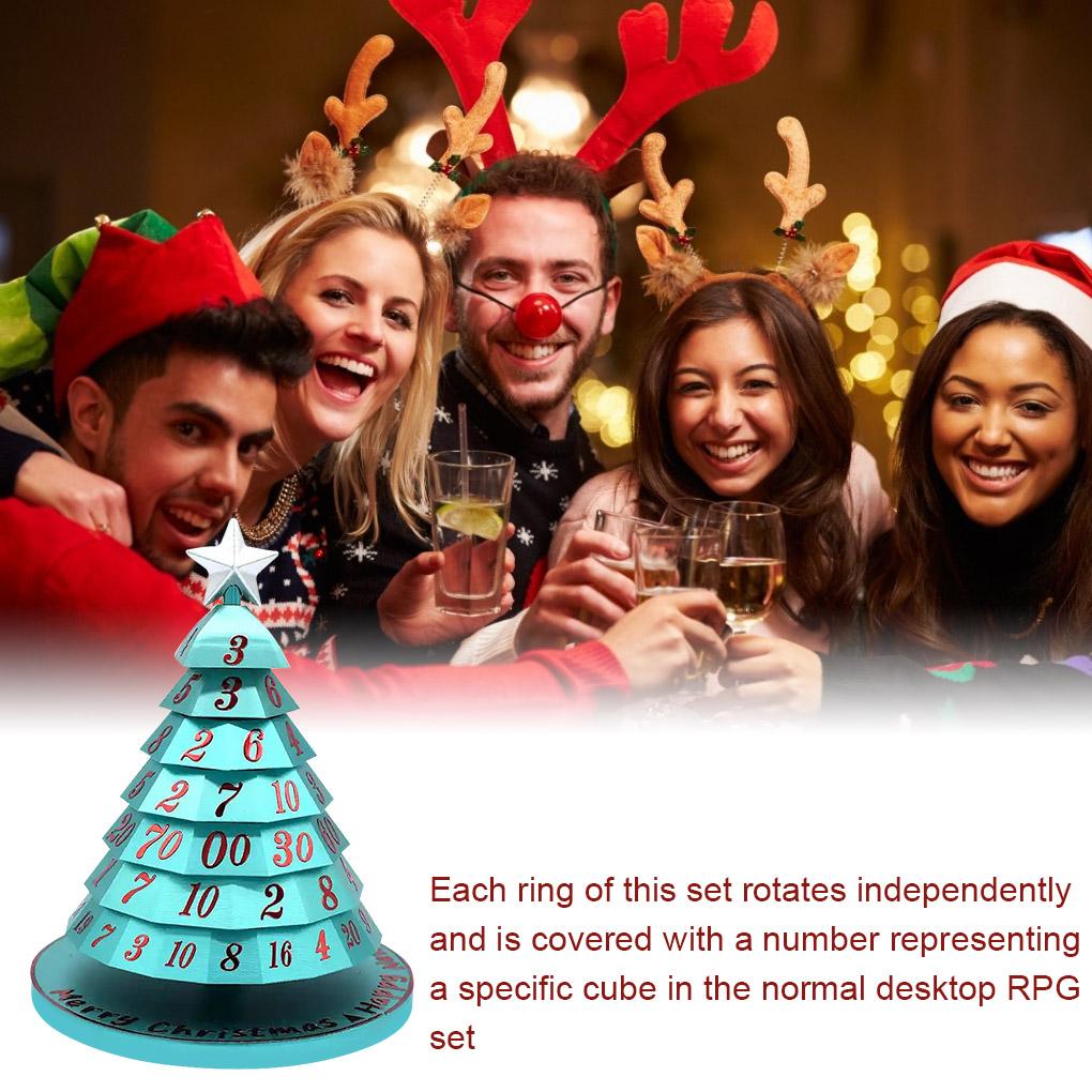 Christmas Tree RPG Cube Toy Xmas Decoration Ornament Party Roles Play Game Prop for Kids Adults