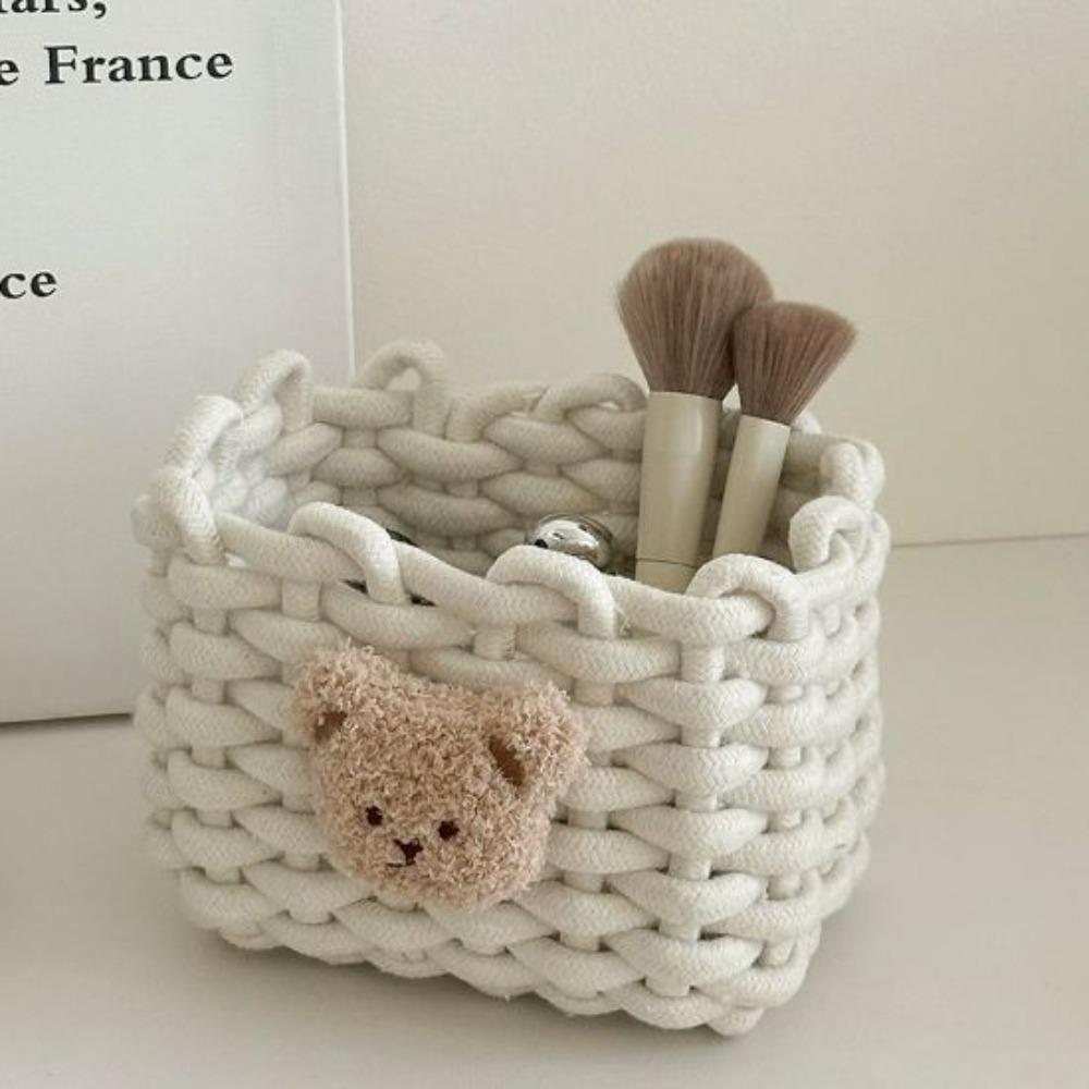 

Корзина для хранения мультяшных животных Коробка для хранения маленького медвежонка Новый настольный органайзер Игрушки Косметика белый