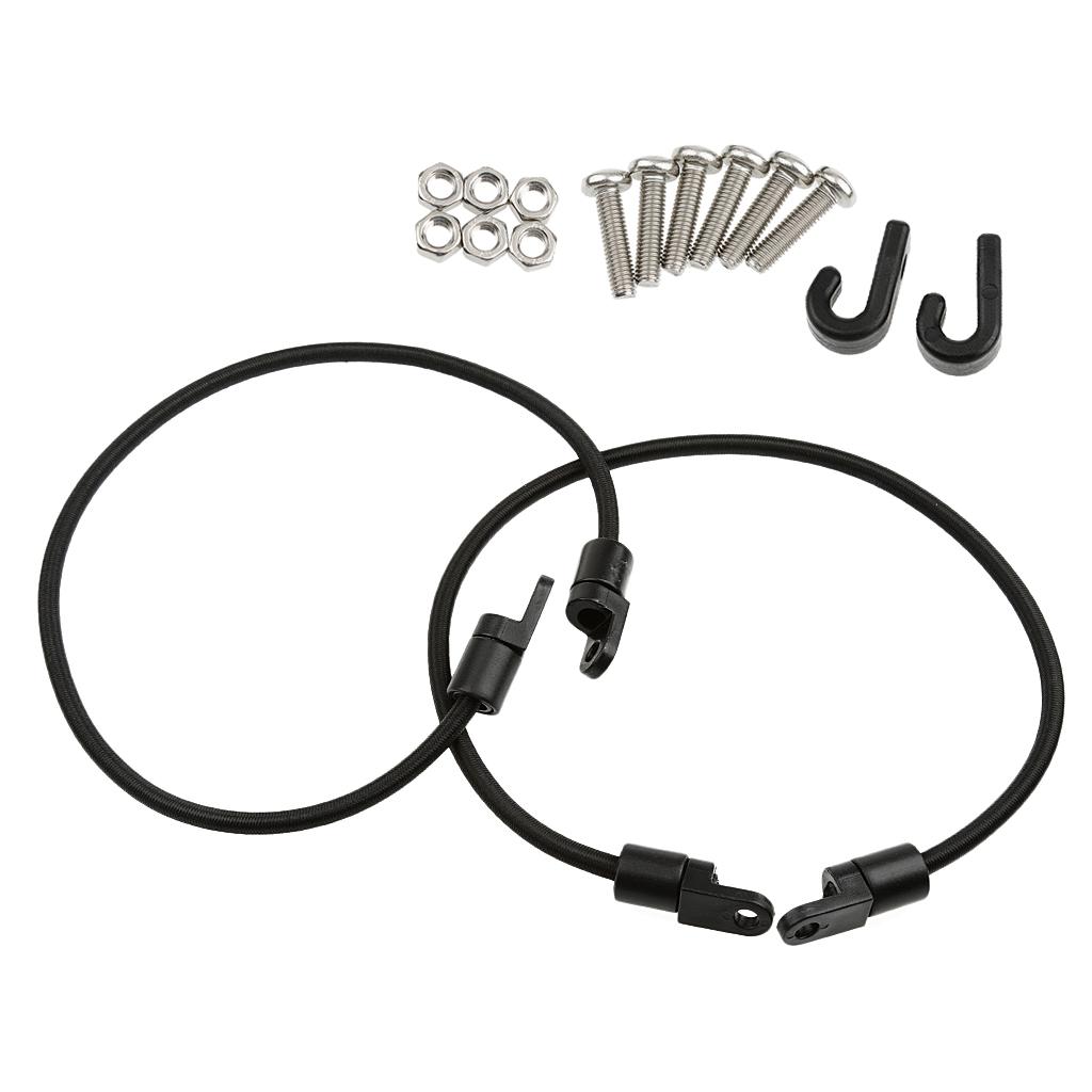 2pc Black Kayak Paddle Holder Keeper Rod Holder Bungee Cord Tether Accessory 2pc Black Kayak Paddle Holder Keeper Rod Holder Bungee Cord Tether Accessory