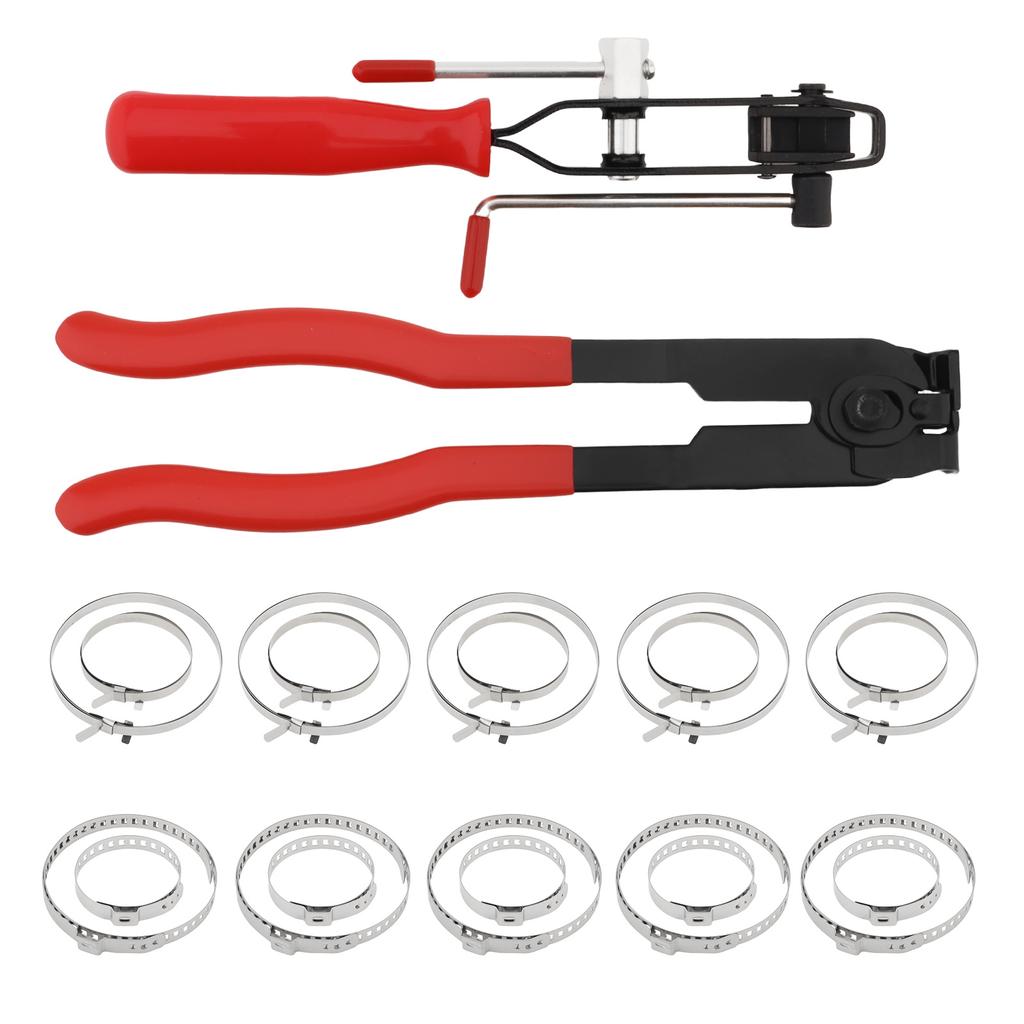 Red Heavy Duty Adjustable CV Boot Clamp Pliers Stainless Steel Includes 20 Bands Antiskid Car Truck SUV Professional Universal Fit