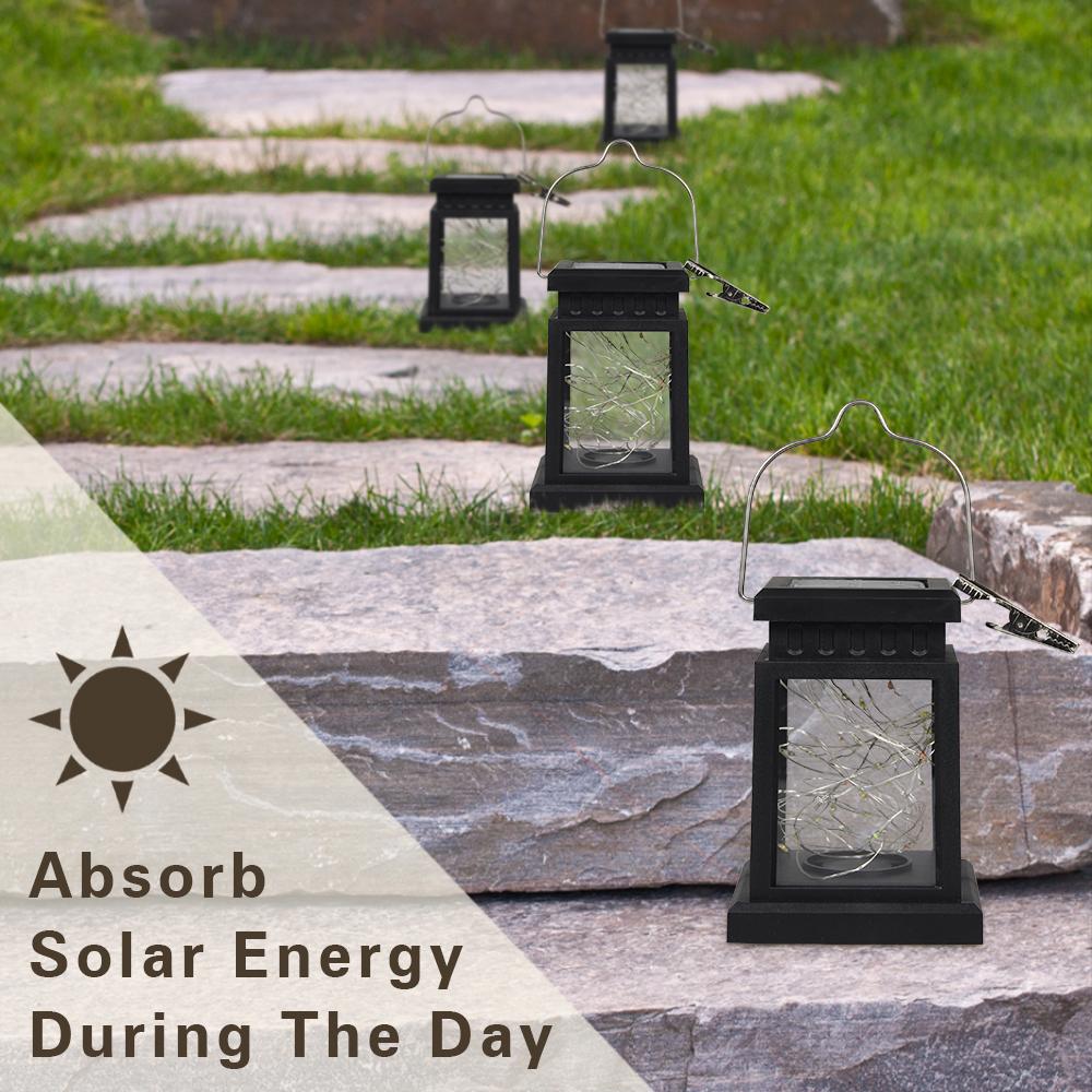 Solar Hanging Lantern Outdoor Candle Effect Lights Waterproof Garden Decoration Landscape Patio Lawn Deck Tree Yard Lamp