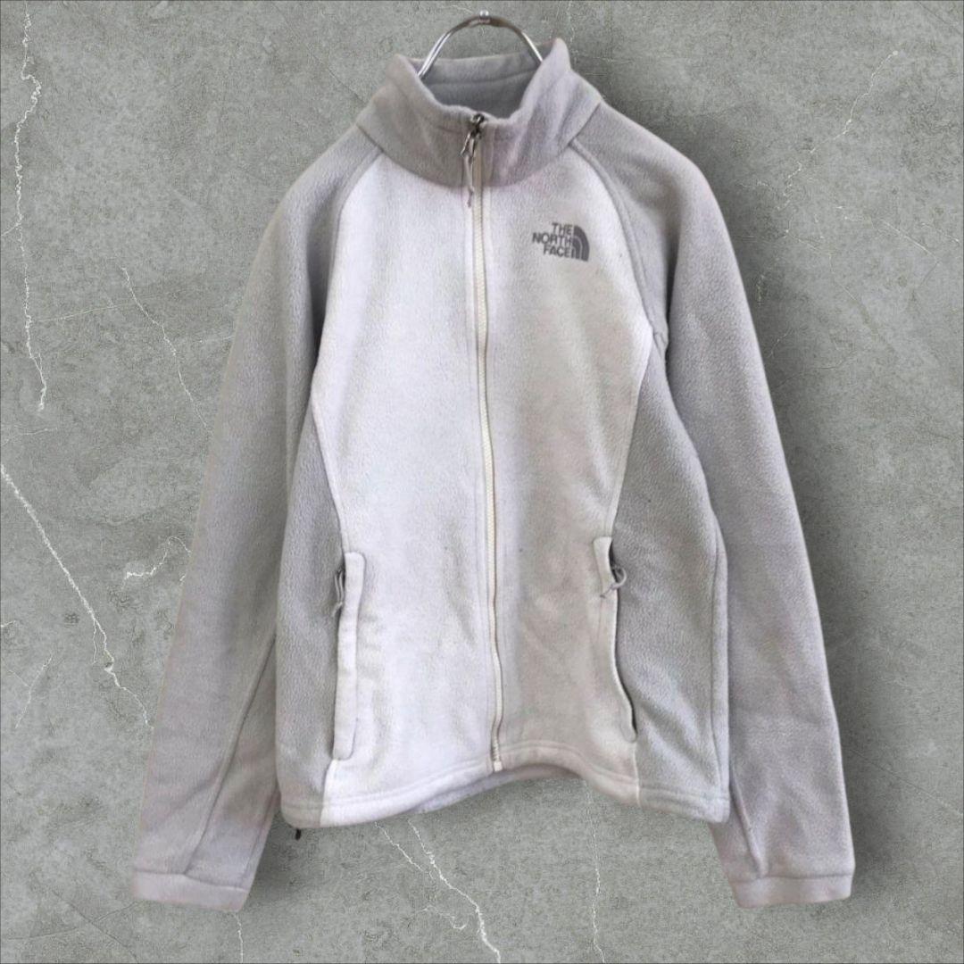 

[Б/У] k1113 Стандарт США The North Face Куртка из флиса боа с вышитым логотипом на молнии, белая