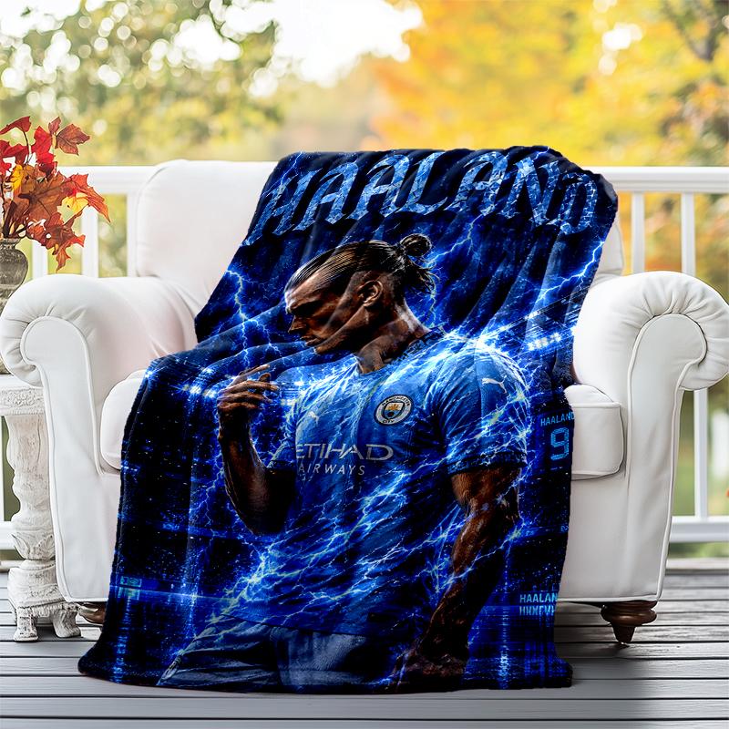 Haaland Flannel Blanket Soft All-Season Throw, Design for Camping, Car Travel, Hiking Sofa, Bed, Office Perfect Gift for Parties