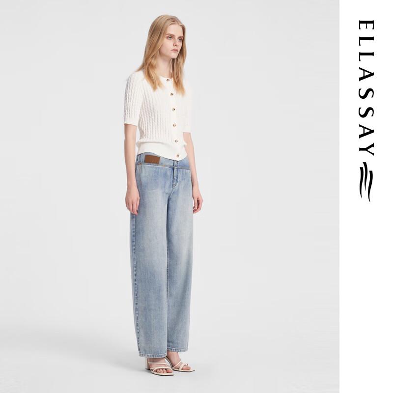 ELLASSAY Women's Soft Modal Jacquard Knit Sweater