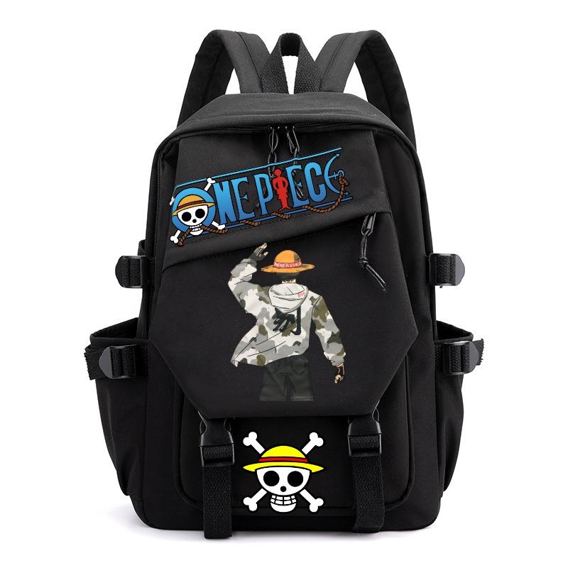 Zaini One Piece Adolescenti Zaino per Laptop Monkey D. Luffy Capacità Cartone Animato Studenti Borse da Scuola Viaggio all'Aperto Casual Borsa per Libri