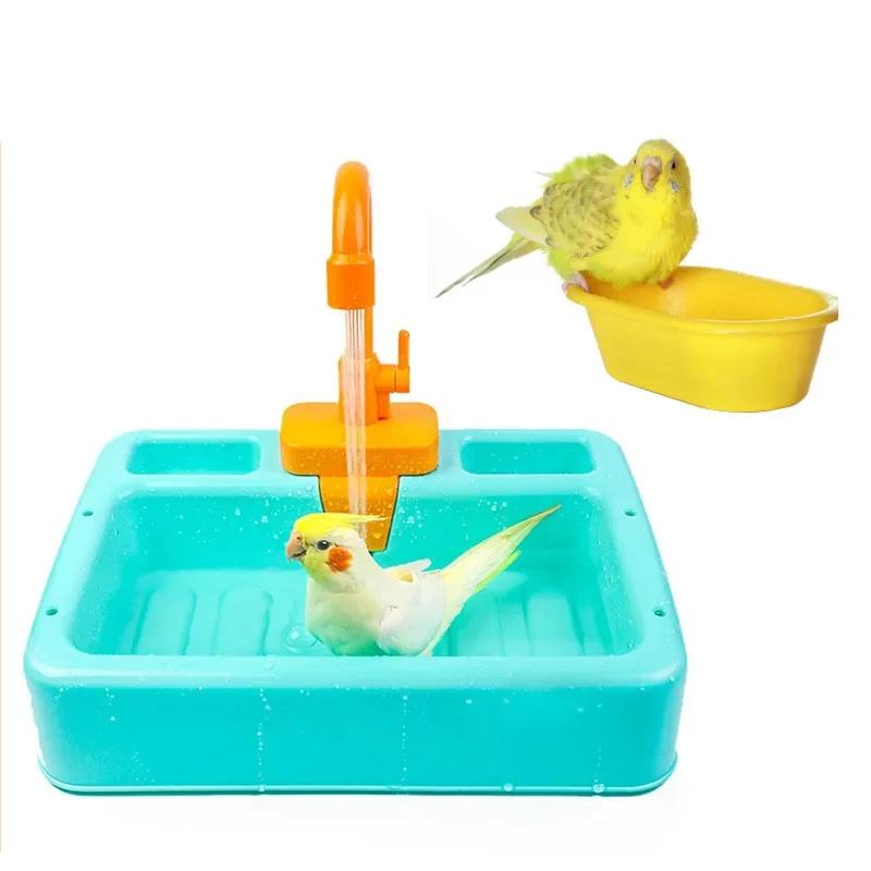 Parrot Bird Bathtub Shower Basin - Bath Cage Bowl for Parrots Multi-Functional Bird Toy & Kids Kitchen Sink Pretend Play Toys