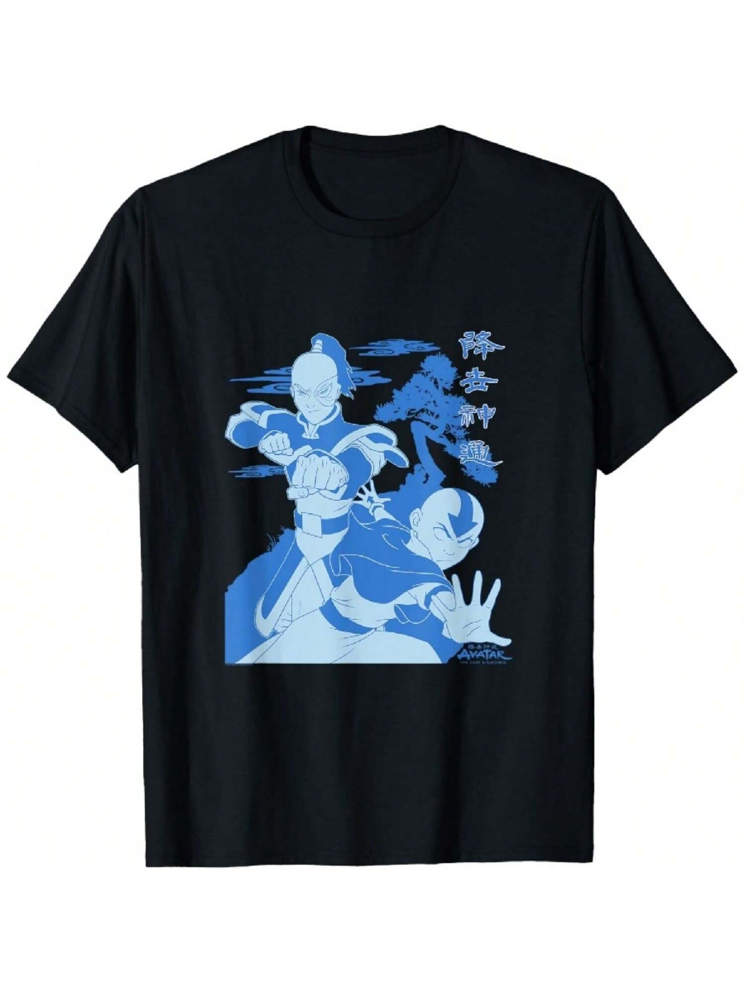 Aang Zuko Fight Rival Firebending Airbending Blue T-Shirt S разноцветный
