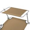 Folding Sun Lounger with Sunshade Steel Taupe