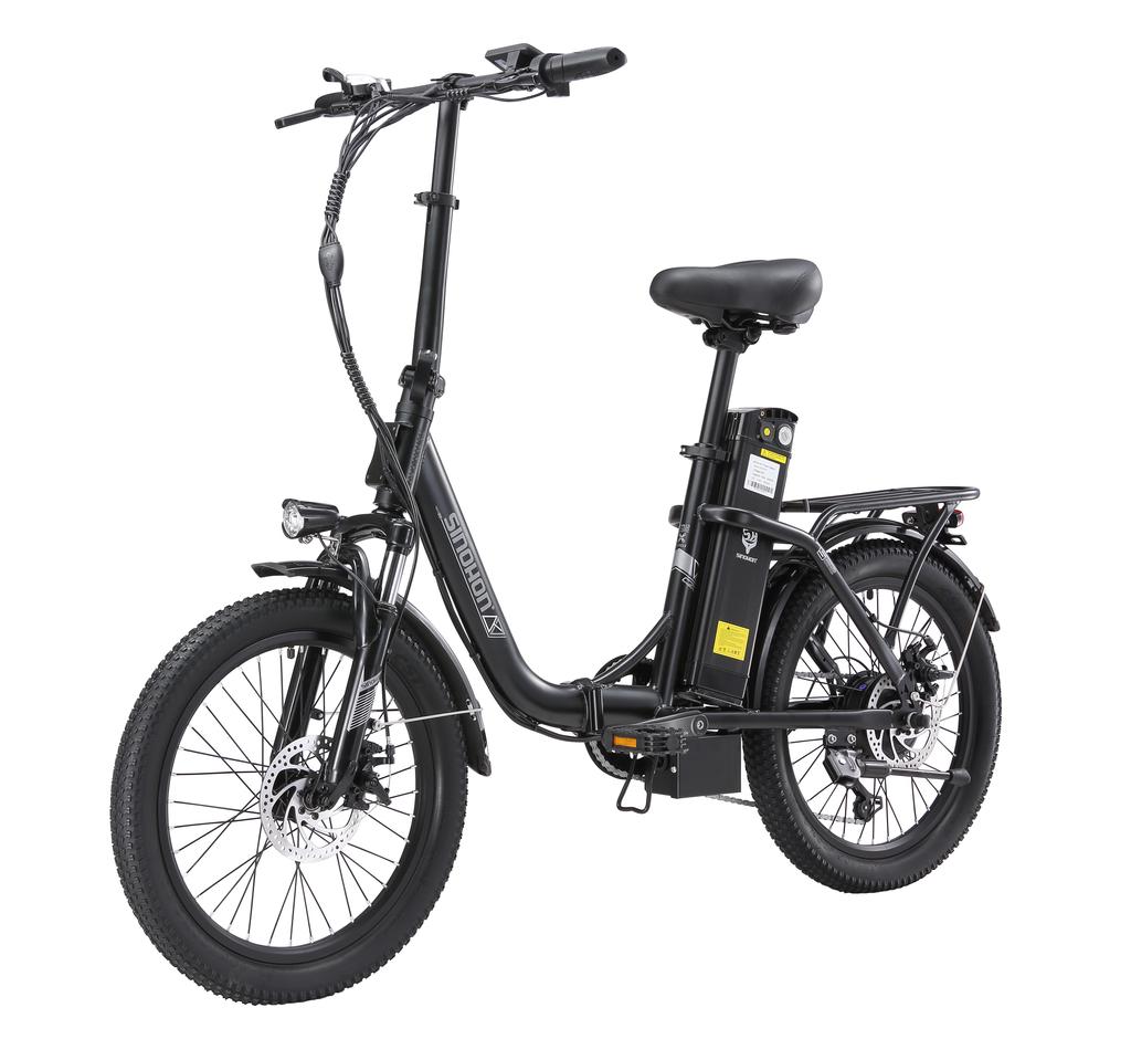 SINOHON C20 Folding Convenient Electric Bicycle With Seat 250W Men's E-Ebike 36V18Ah Battery 20 Inch Fat Tires Women's Convenient Electric Bike