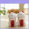 Wooden Lucky Cat Figurine With Modern Minimalist Design For Home Office Decor And Gift Giving