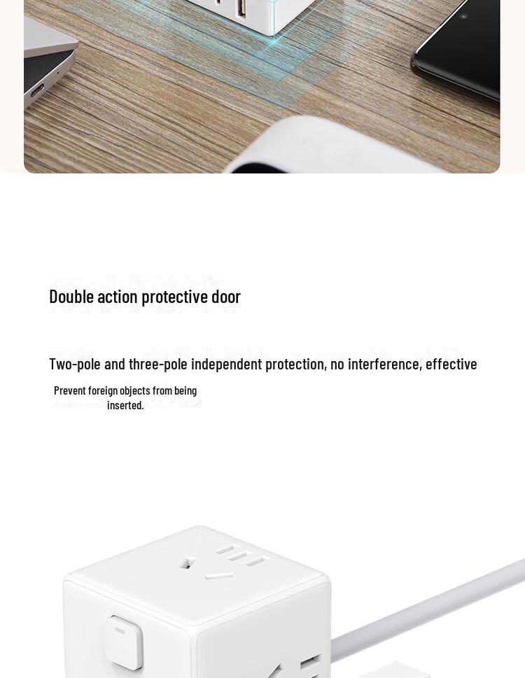 Xiaomi Cube Converter Pro 33W Fast Charging Power Strip with 2A1C Outlets