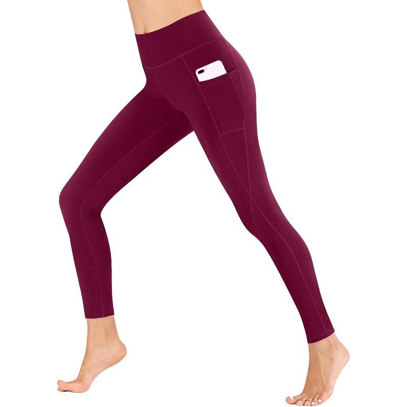 Women High Waist Tummy Control Slim Fit Side Pocket Yoga Pants