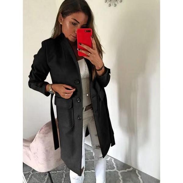Autumn/Winter High-End Slim Wool Coat Windbreaker for Women – 4 Colors, 8 Sizes