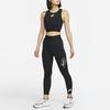 Nike Letter Print High Waist Tight Fitness Pants Women Pants Black DM6066-010