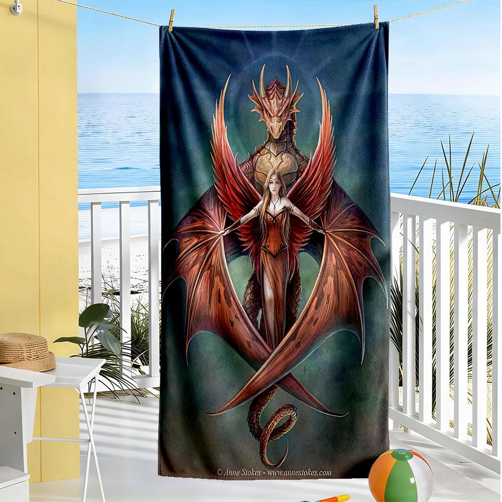 Gothic Style Beach Towel Soft Durable Quick-Dry Comfortable Lightweight Portable for Swimming,Beach,Camping, Travel, Beach Accessories,Gym