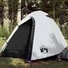 VidaXL Camping Tent 2 Person, Shade Tent with Bag, Portable Awning with Sidewalls for Hiking, White 94330