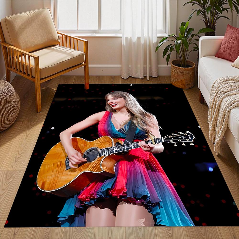 Taylor Swift Angel Themed Anti-Slip Rugs - Polyester Home Decor, Suitable for Bedrooms, Living Rooms, Doorways, Studios, and Decorations