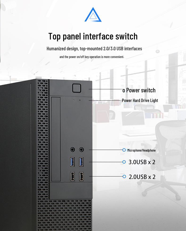 SKTC UX02 Desktop-Gehäuse: Kompatibel mit MATX-Motherboard, 1U-Netzteil, optischem Laufwerk, Grafikkarte; Aufstellbares & Liegendes Design.